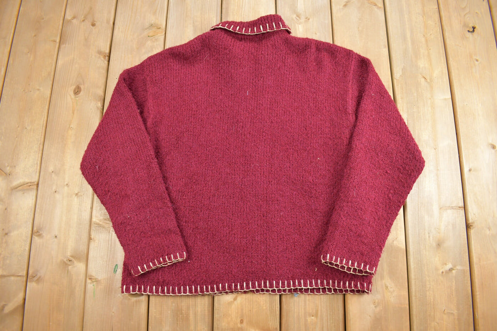 Vintage 1990s Croft & Barrow Zip Up Knit Sweatshirt