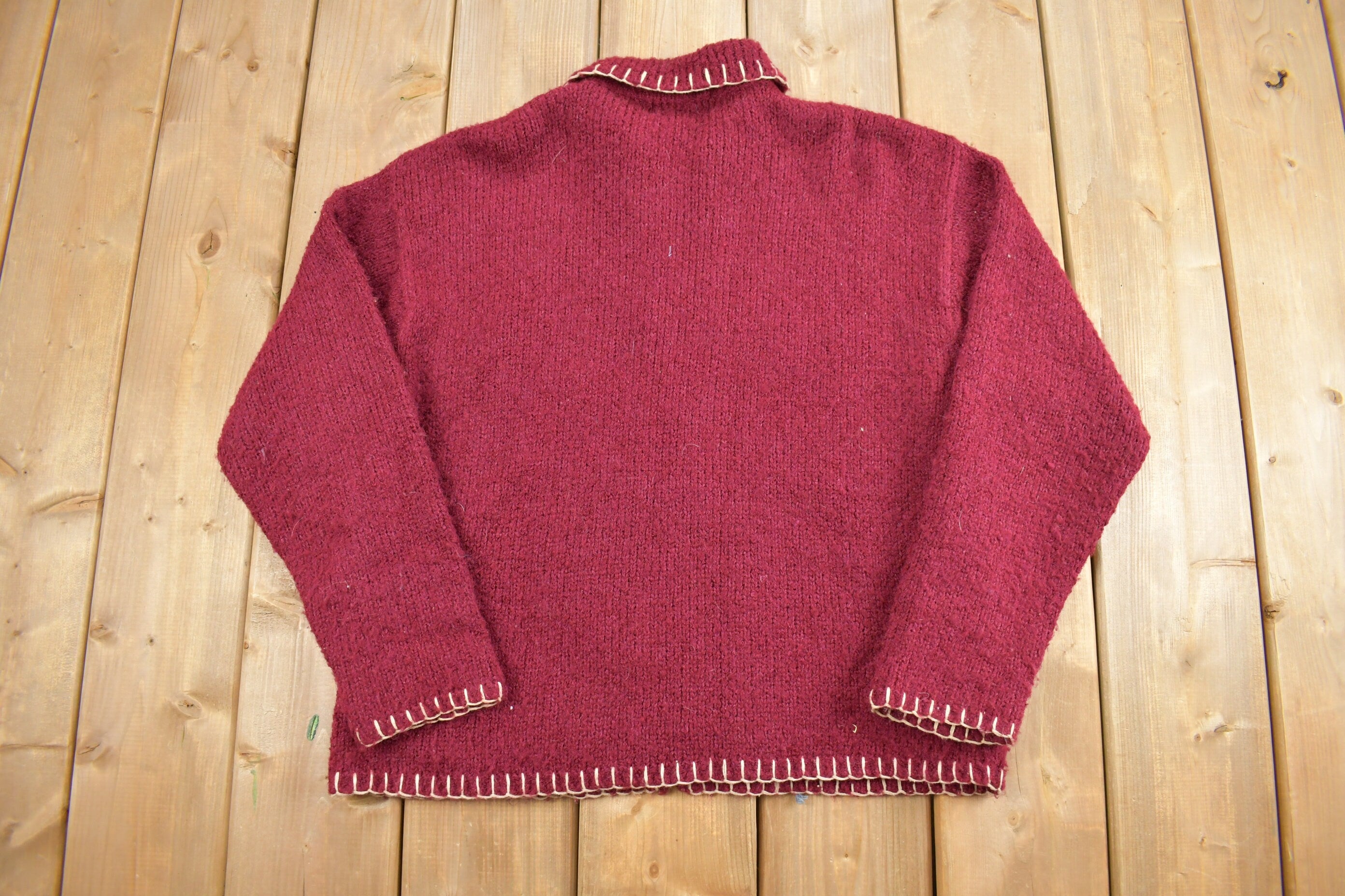 Vintage 1990s Croft & Barrow Zip Up Knit Sweatshirt /