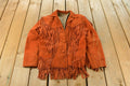 Vintage 1940s Genuine Leather Western Fringe Jacket Women's Medium /