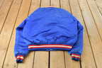Vintage 1980s New England Patriots NFL Satin Snap Button Bomber Jacket Men's Medium