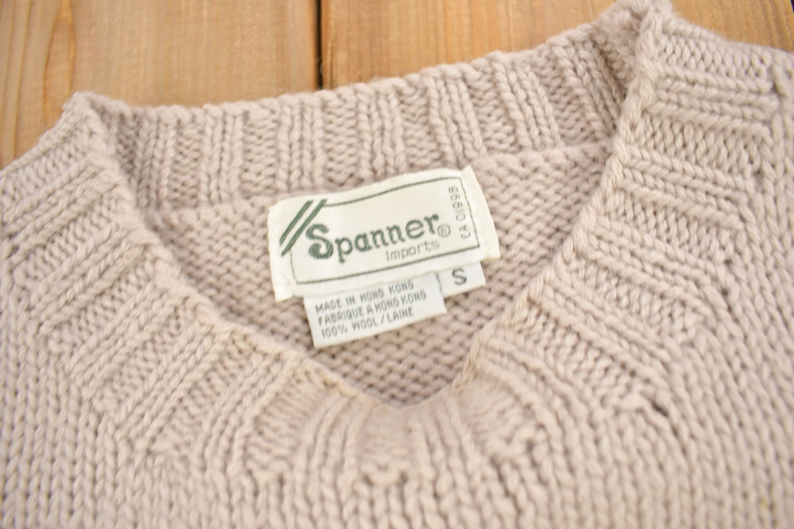 Vintage 1990s Spanner Imports 100% Wool Floral Knit Sweater