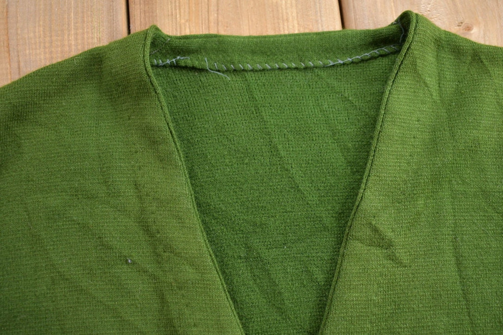 Vintage 1990s Green Blank Cardigan Sweater