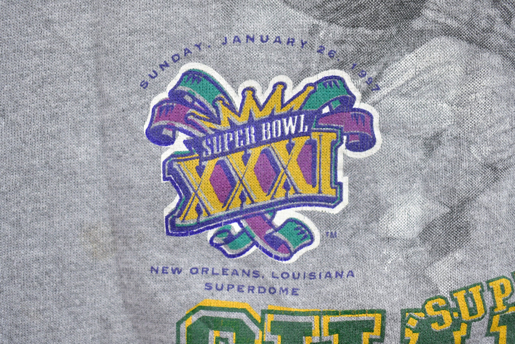 Vintage 1997 Super Bowl 31 Green Bay Packers NFL Crewneck Sweatshirt