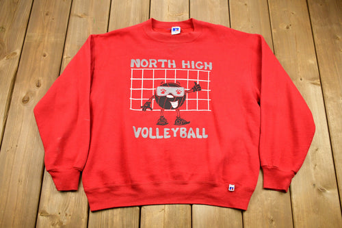 Vintage 1990s North High Volleyball Crewneck Sweater / American Sportswear / Pullover Sweatshirt / Made In USA / Russell Athletics / BS7