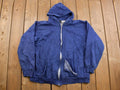 Vintage 1990s Jon Lauren Blank Blue Thermal Zip Up Hoodie