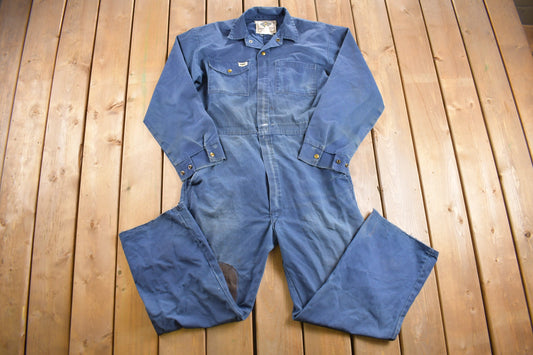 Vintage 1980s HWC Quality Coveralls / Vintage Coveralls / Vintage Workwear / Distressed Workwear / One Piece Work Suit / Made in Canada