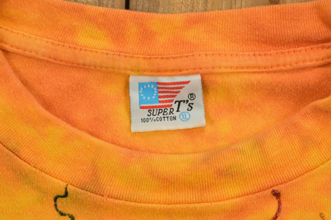 Vintage 1990s Super T's Yellow Tie Dye T-shirt