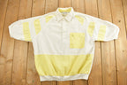 Vintage 1980s Palmland Womens Colour Block Quarter Button Polo Shirt