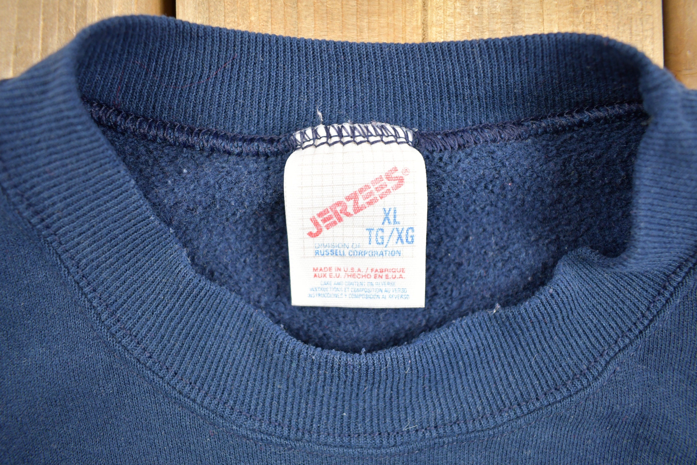 Vintage 1990s Navy Blue Jerzees Blank Crewneck Sweatshirt
