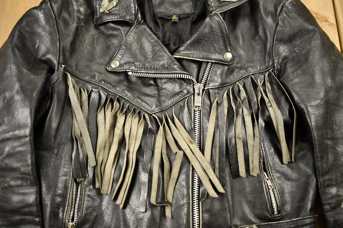 Vintage 1998s Fringed Leather Motorcycle Jacket