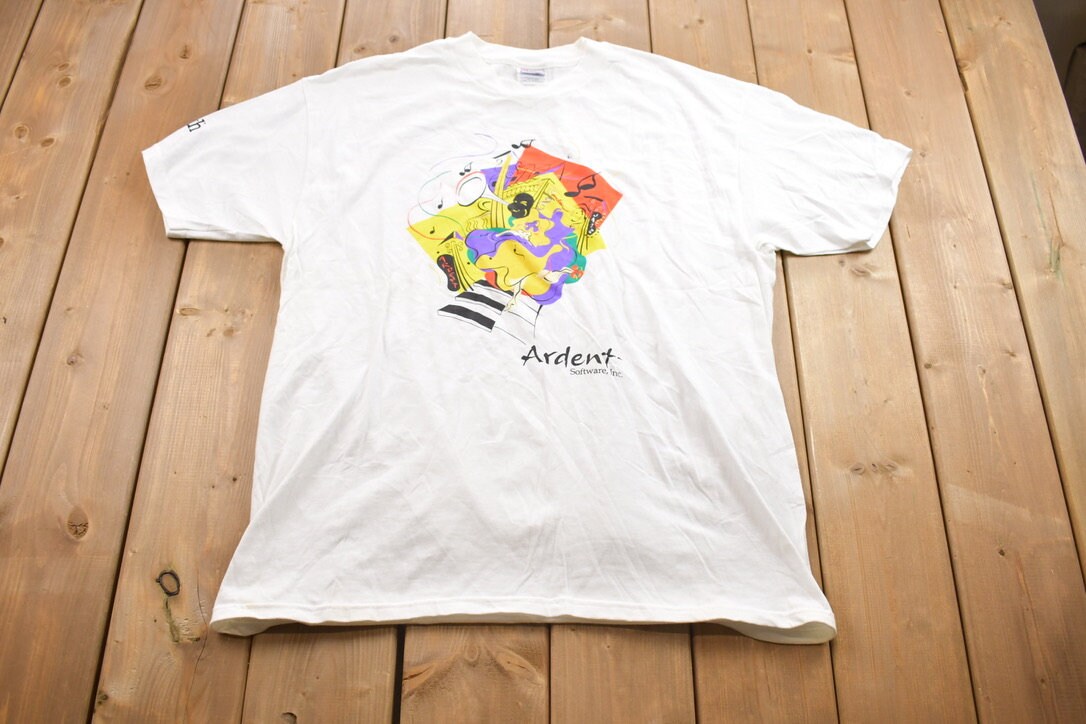 Vintage 1999 Ardent Software Inc. Abstract Graphic T-Shirt