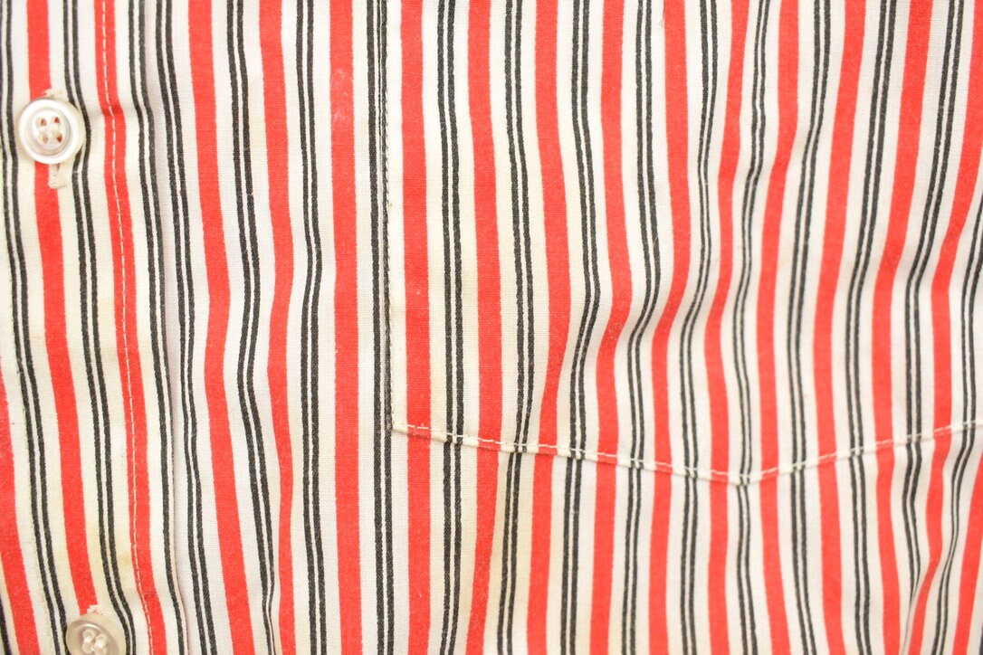 Vintage 1990s Famous Players Striped Button Up Shirt / 1990s Button Up / Vintage Dress Shirt / Striped Button Up / Discretion Button Up