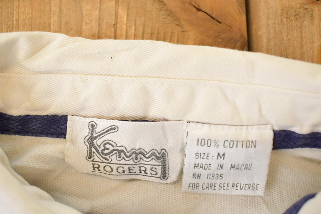 Vintage 1990s Kenny Rogers Quarter Button Rugby Shirt Men's M / Preppy Button Up / 90's Dress Shirt