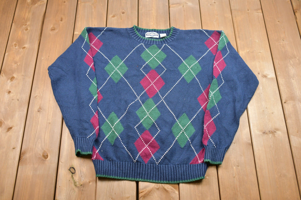Vintage Knitted Golf Traders Argyle Sweater