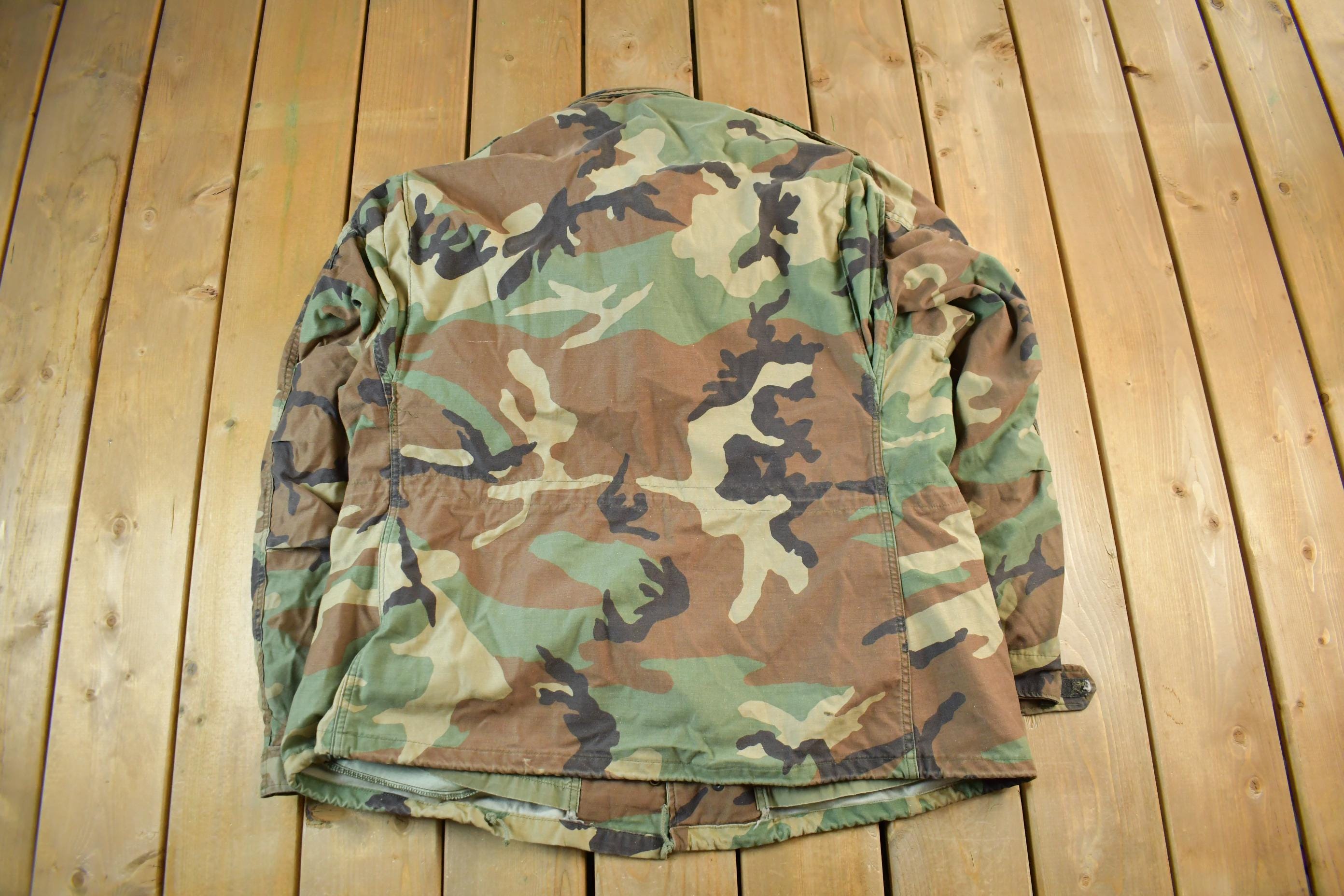 Vintage 1991 Army Military Button Up Field Jacket Men's XL