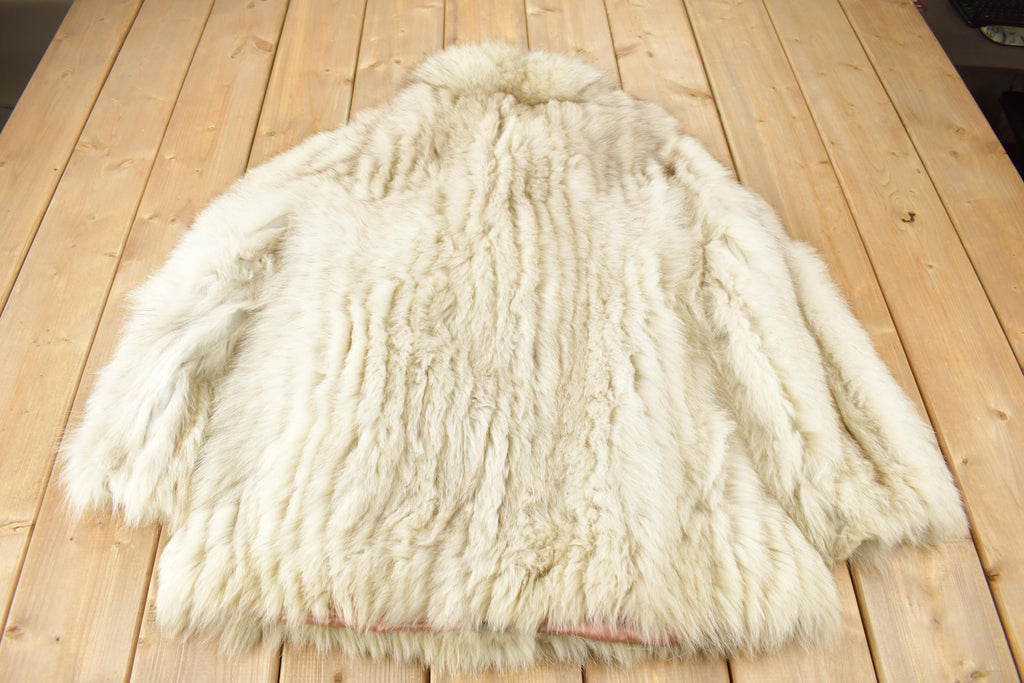 Vintage 1980s Arctic Fox Fur Coat Size 16