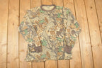 Vintage 1990s Camo Gear Collection Realtree Camo AOP Graphic Print Crewneck Shirt Mens L