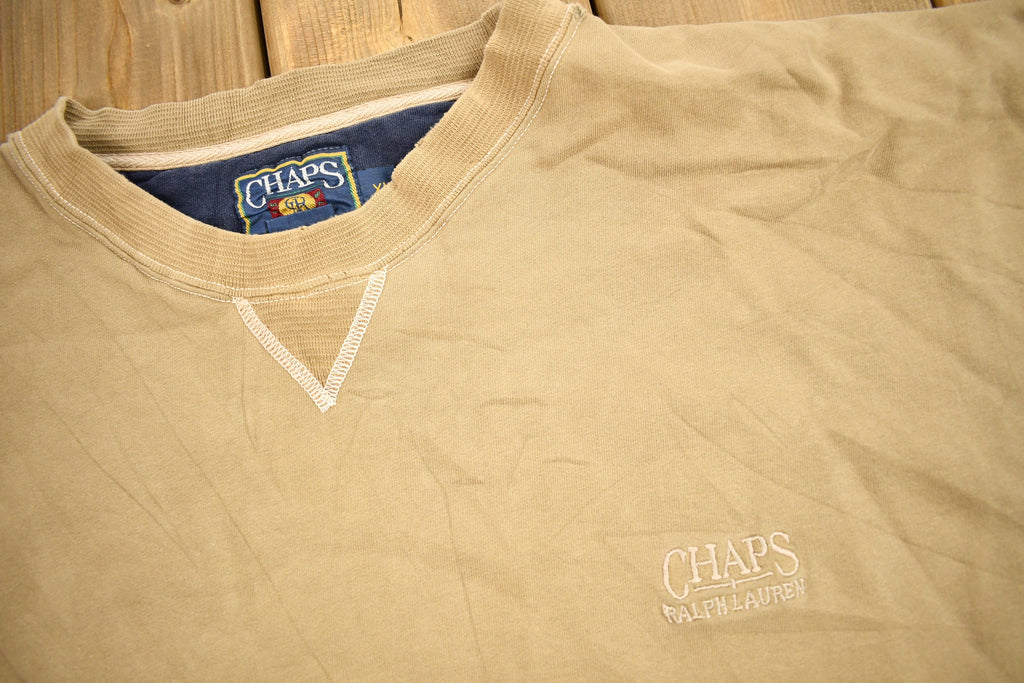 Vintage 1990s Chaps Ralph Lauren Beige Crewneck Sweatshirt