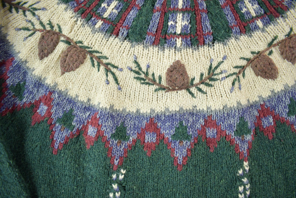 Vintage 1990s St. John's Bay Knit Abstract Pattern Crewneck Sweater Women's Small