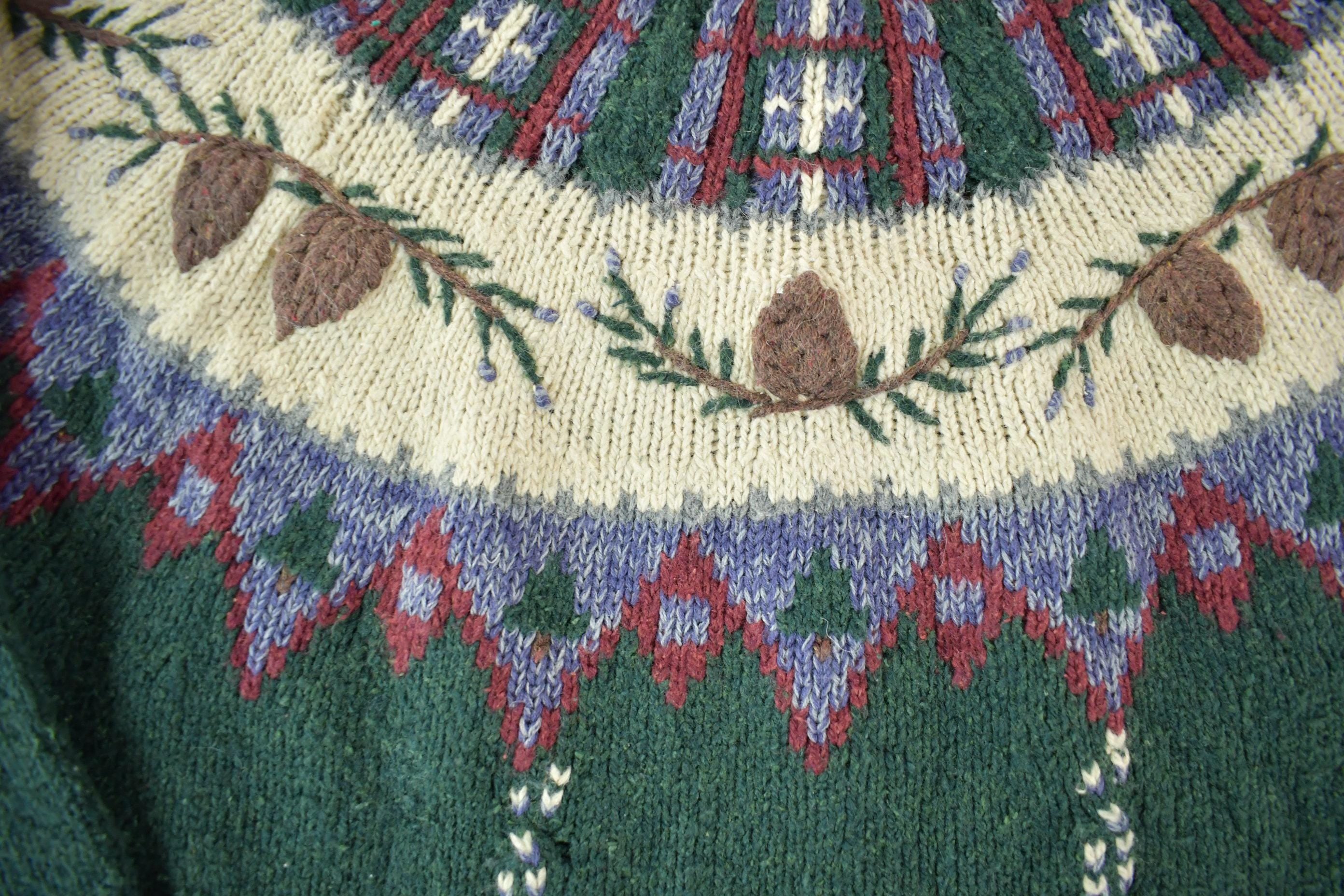 Vintage 1990s St. John's Bay Knit Abstract Pattern Crewneck Sweater Women's Small