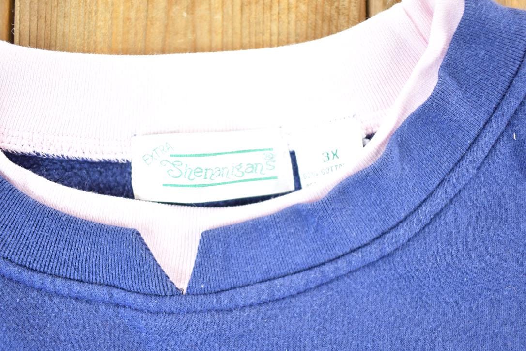 Vintage 1990s Extra Shenanigans Floral Double Collar Crewneck Sweatshirt Womens XXXL /