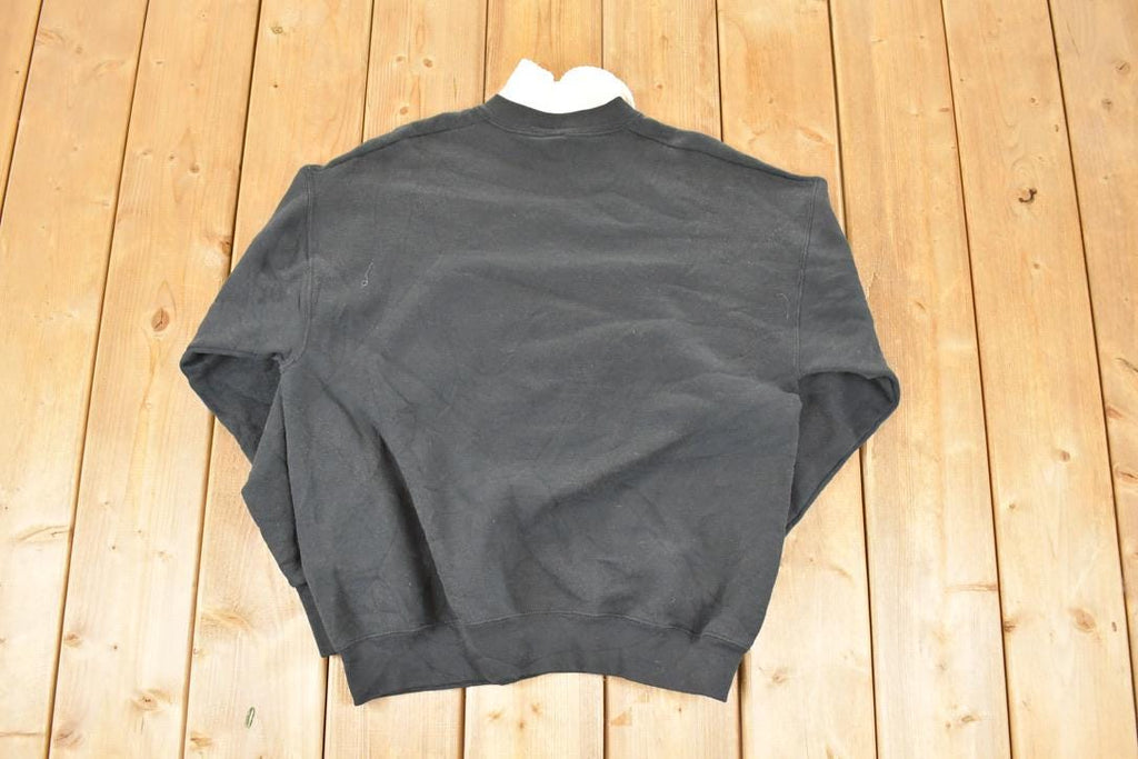 Vintage 1990s Morning Sun Cute Snowman Family Collared Crewneck Sweatshirt Men's L