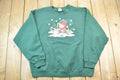 Vintage 1990s Cat Snowman Snow Cat Cute Crewneck Sweater