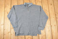 Vintage 1990s Hole In One Striped Quarter Button Shirt Men's L