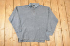 Vintage 1990s Hole In One Striped Quarter Button Shirt Men's L