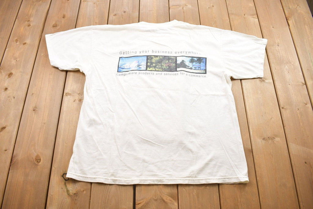 Vintage 1990s Compuware E-Commerce Graphic T-Shirt