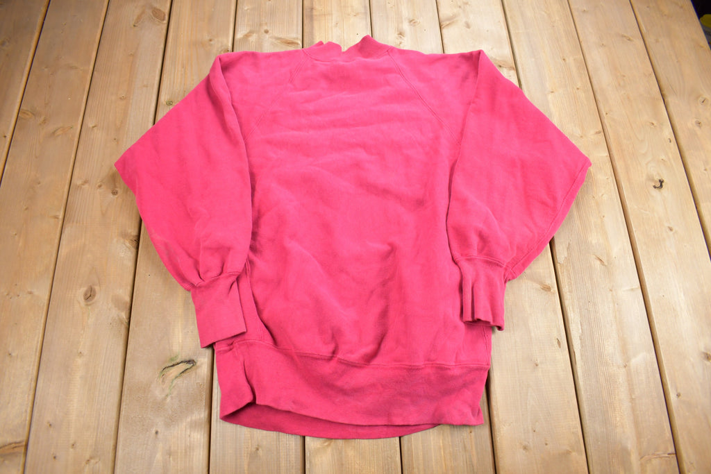 Vintage 1990s Blank Pink Champion Reverse Weave Mock Neck