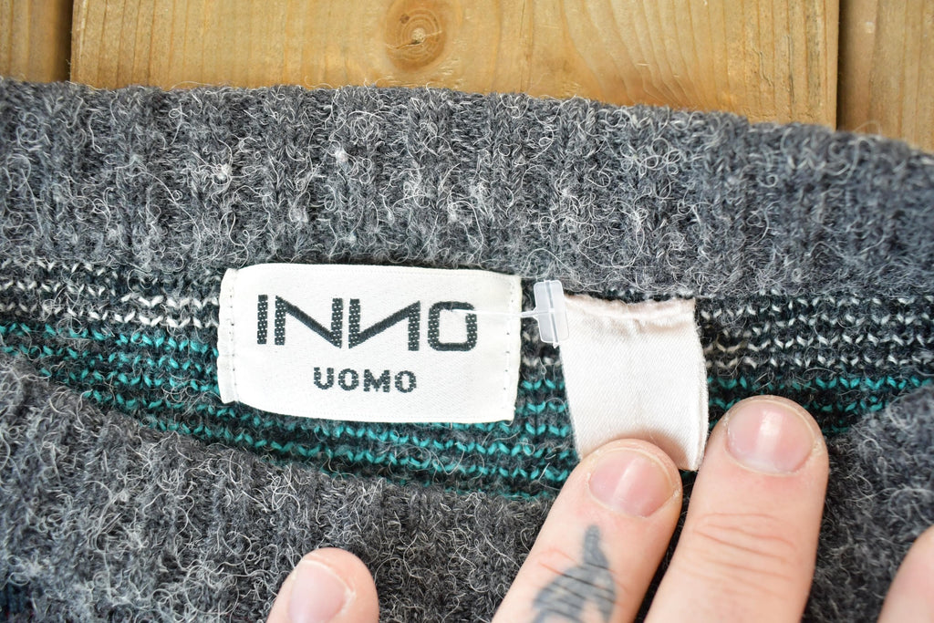 Vintage 1990s INNO UOMO Knit Abstract Pattern Crewneck Sweater