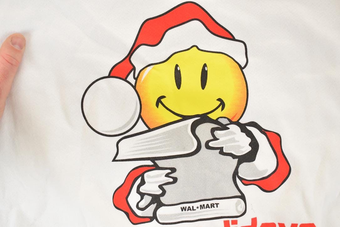 Vintage 1990s Walmart Happy Holidays Christmas Crewneck Sweatshirt Men's XL