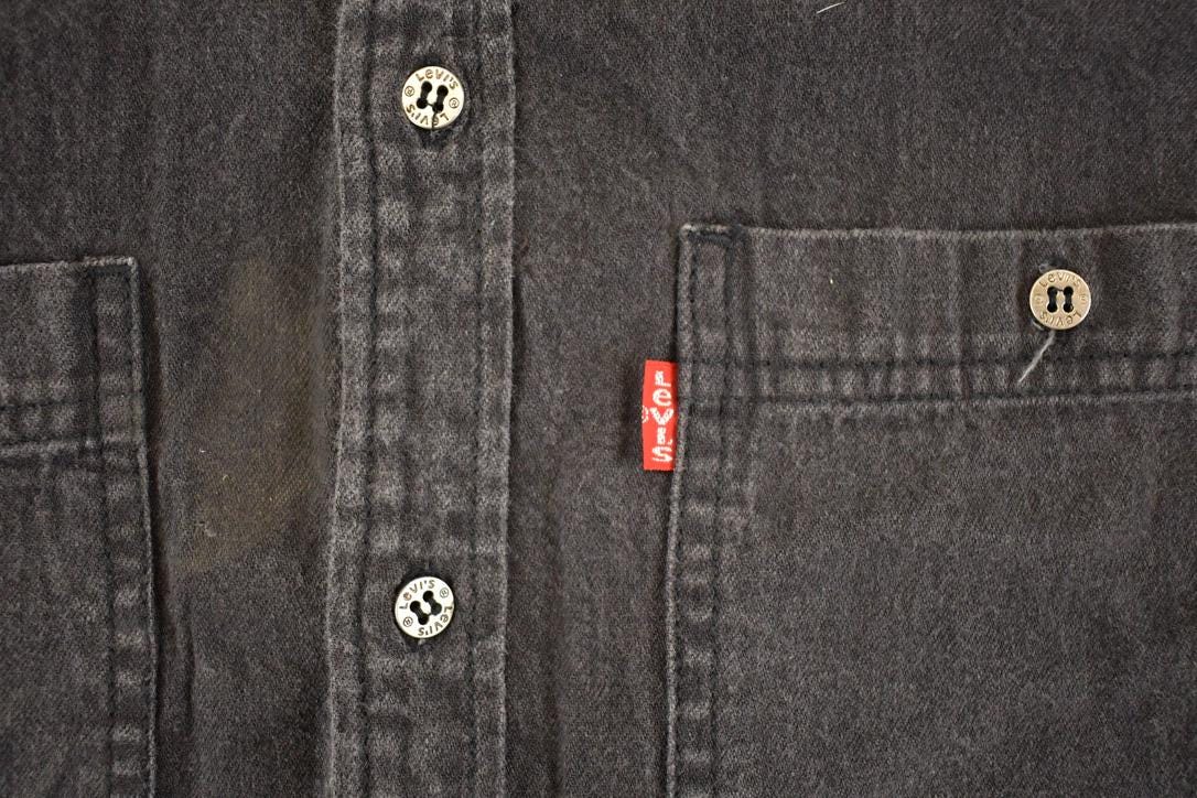 Vintage 1990's Levis Denim Button Up Shirt Men's M / 90's Preppy Style / Boxy Fit levi