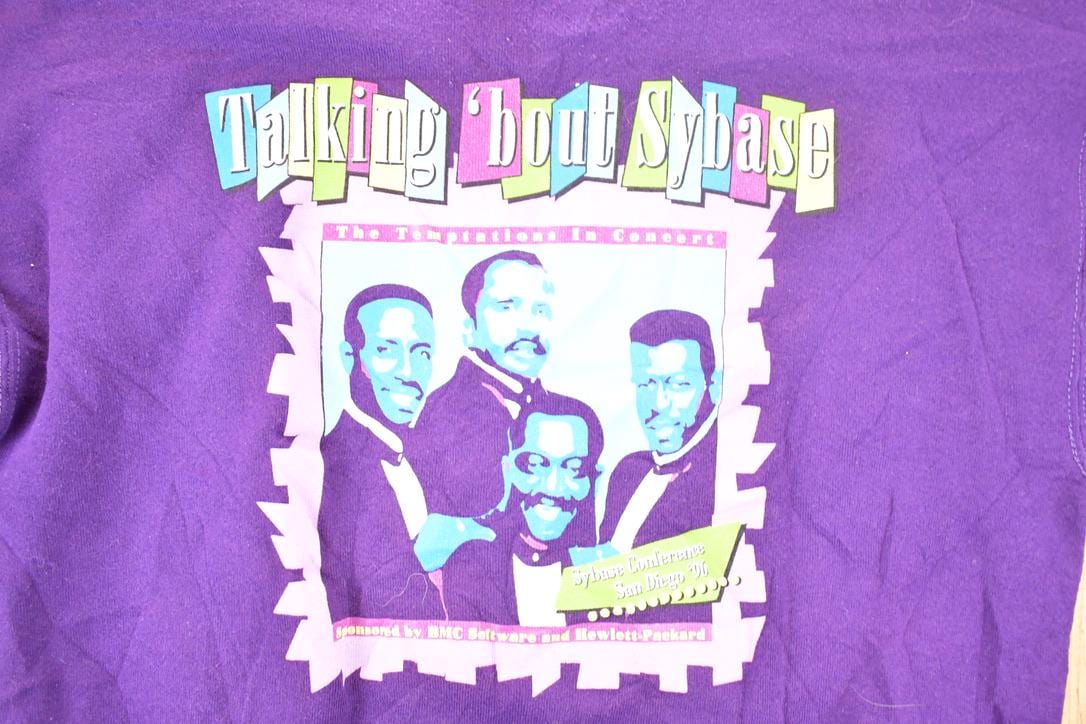 Vintage 1996 The Temptations Graphic Print Concert Promo Band Sweater Men's L