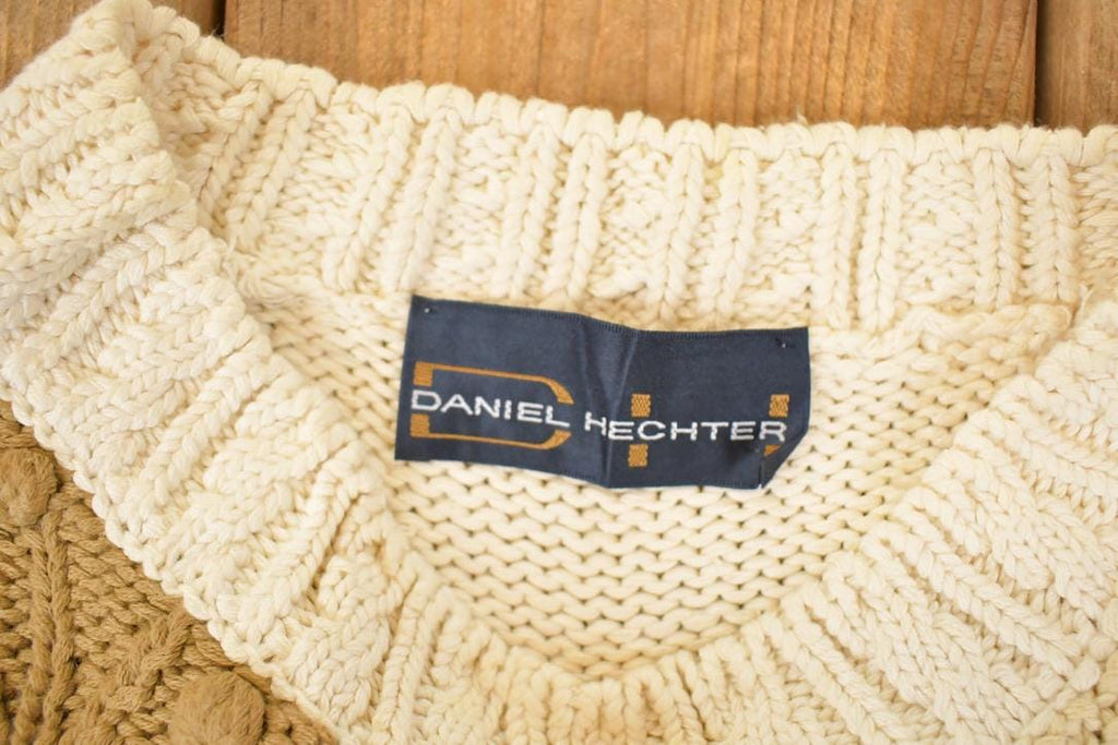 Vintage 1990s Daniel Hechter Chunky Cable Knit Crewneck Sweater Women's M