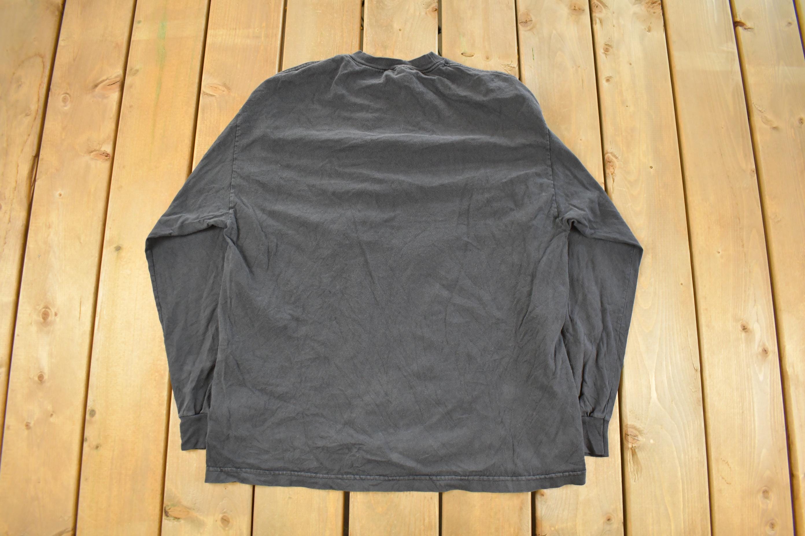 Vintage 1990s Skull Biker Long Sleeve T Shirt Men's XL