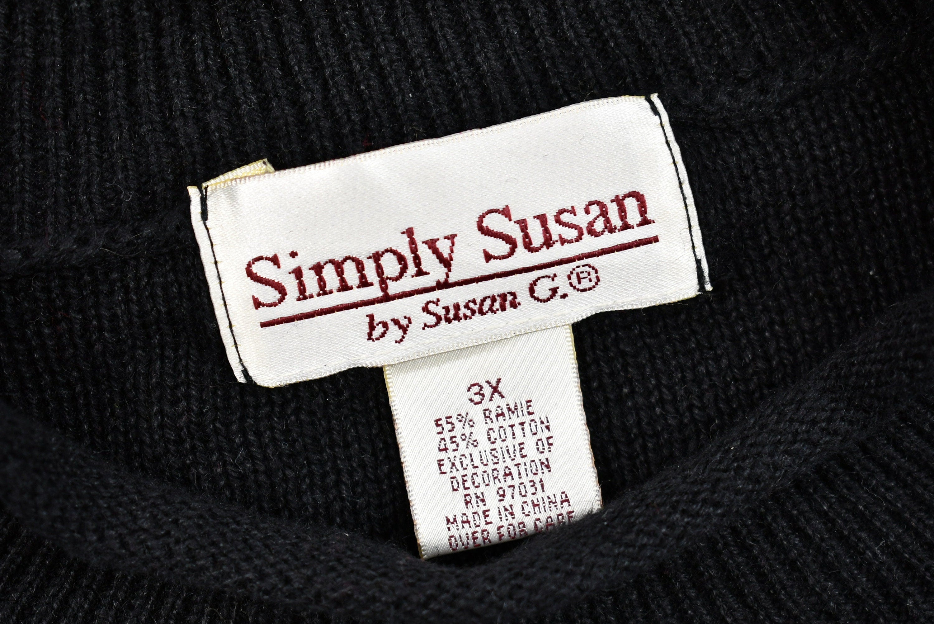 Vintage Autumnal Leaves Embroidered Knit Sweater