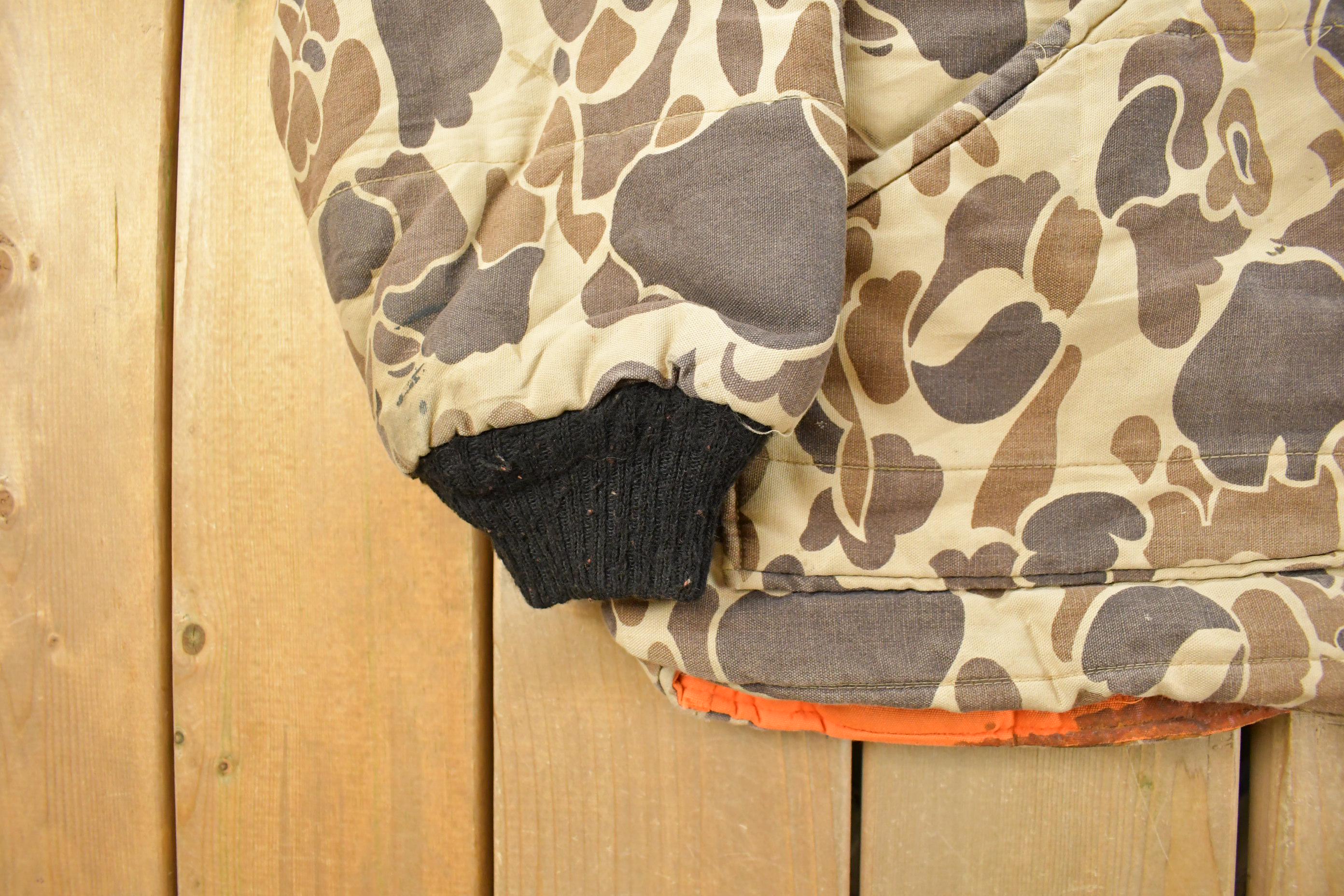Vintage 1980s Walls Reversible Hi Vis Duck Camo Puffer Jacket Men's XL