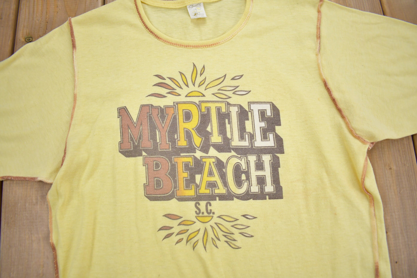 Vintage 1970s Myrtle Beach Souvenir T Shirt / Streetwear / Made In USA / Vacation Tee / Travel T Shirt / Single Stitch