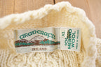 Vintage 1980s Aran Crafts 100% Wool 3D Cable Knit Cardigan Sweater