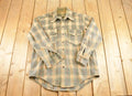 Vintage 1980s Wool Plaid Outdoorsman Heavyweight Button Up Shirt Men's M