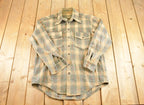 Vintage 1980s Wool Plaid Outdoorsman Heavyweight Button Up Shirt Men's M