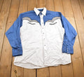 Vintage 1980s Panhandle Slim Western Embroidered Blank Pearl Button Up Shirt Made In USA