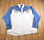 Vintage 1980s Panhandle Slim Western Embroidered Blank Pearl Button Up Shirt Made In USA