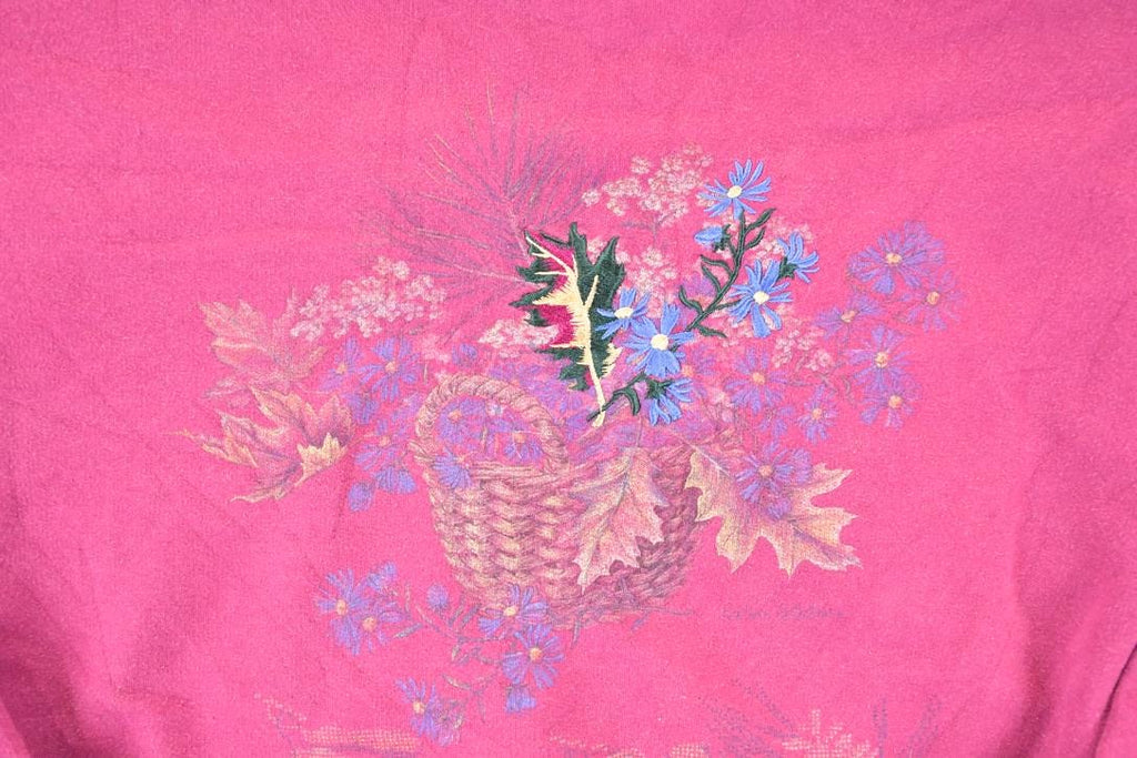 Vintage 1990s Northern Reflections Cute Floral Basket Crewneck Sweatshirt Women's XL