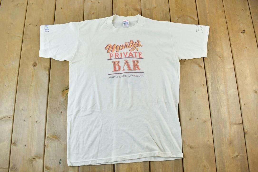 Vintage 1980s Marty's Private Bar Single Stitch Graphic Print T-Shirt  Vintage Always A Party Souvenir Streetwear  Vacation Tee
