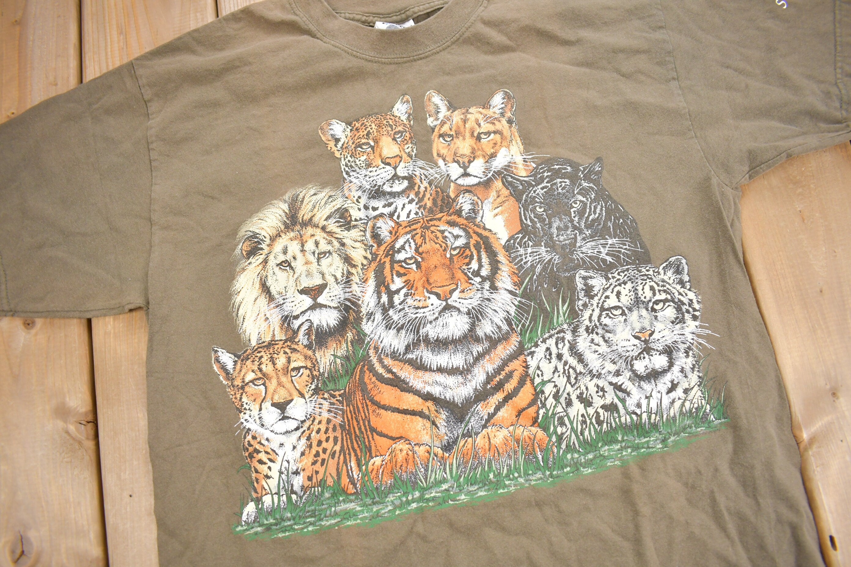 Vintage 1990s San Antonio Zoo Cat Graphic T-Shirt