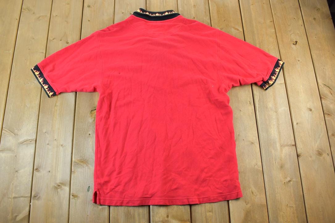 Vintage 1990s Harley Davidson Las Vegas Fire Polo Shirt Made In USA