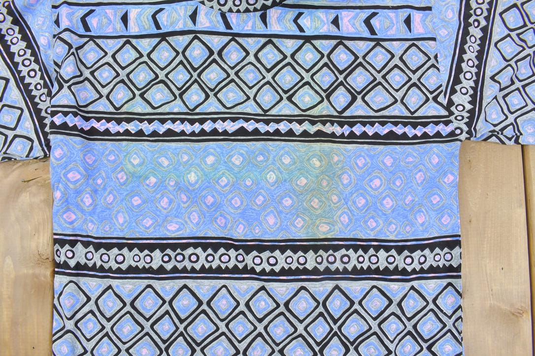 Vintage 1990s Bluestone Sport Geometric Patterned T Shirt